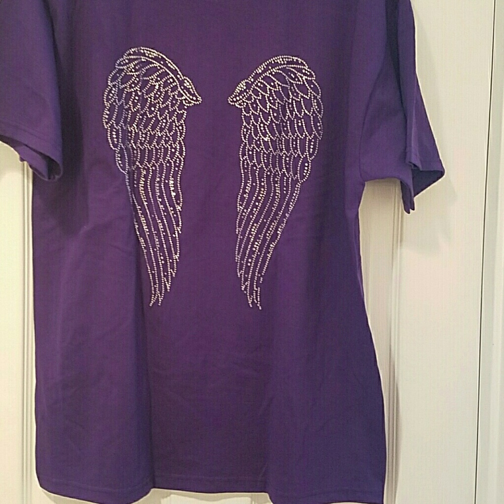 DIVA Purple rhinestone wing t shirt